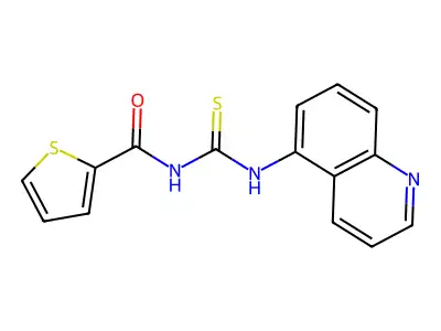 N-(quinolin-5-ylcarbamothioyl)thiophene-2-carboxamide structure
