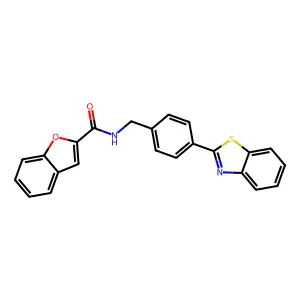 N-[4-(1,3-benzothiazol-2-yl)benzyl]-1-benzofuran-2-carboxamide structure