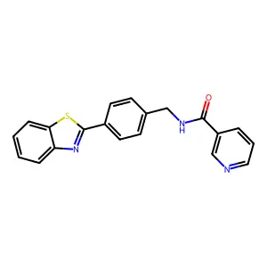 N-[[4-(1,3-benzothiazol-2-yl)phenyl]methyl]pyridine-3-carboxamide structure