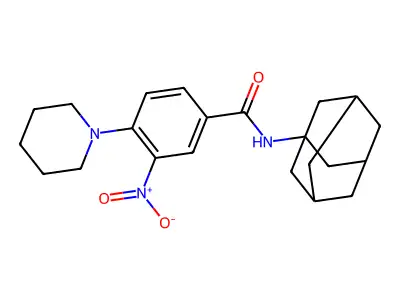 N-(1-adamantyl)-3-nitro-4-piperidin-1-ylbenzamide structure