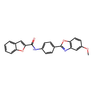 N-[4-(5-methoxy-1,3-benzoxazol-2-yl)phenyl]-1-benzofuran-2-carboxamide structure