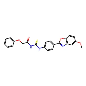 N-[[4-(5-methoxy-1,3-benzoxazol-2-yl)phenyl]carbamothioyl]-2-phenoxyacetamide structure
