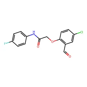 2-(4-chloro-2-formylphenoxy)-N-(4-fluorophenyl)acetamide structure