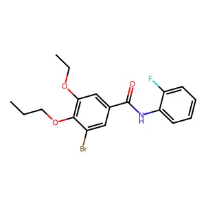 3-bromo-5-ethoxy-N-(2-fluorophenyl)-4-propoxybenzamide structure
