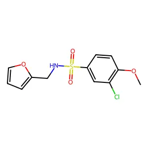 3-chloro-N-(furan-2-ylmethyl)-4-methoxybenzenesulfonamide structure