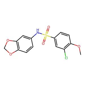 N-(1,3-benzodioxol-5-yl)-3-chloro-4-methoxybenzenesulfonamide structure
