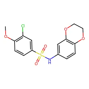 3-chloro-N-(2,3-dihydro-1,4-benzodioxin-6-yl)-4-methoxybenzenesulfonamide structure