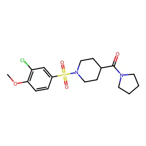 1-[(3-Chloro-4-methoxyphenyl)sulfonyl]-4-(1-pyrrolidinylcarbonyl)piperidine structure