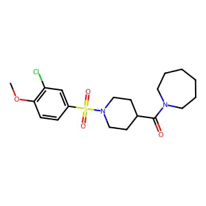 Azepan-1-yl-[1-(3-chloro-4-methoxyphenyl)sulfonylpiperidin-4-yl]methanone structure