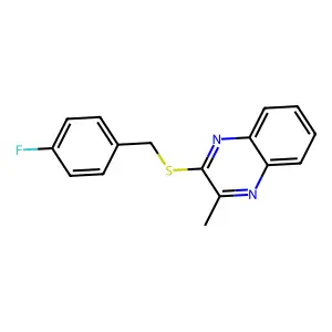 2-{[(4-Fluorophenyl)methyl]sulfanyl}-3-methylquinoxaline structure