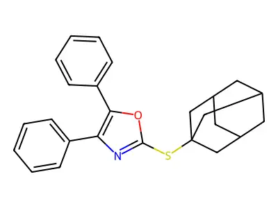 2-Adamantanylthio-4,5-diphenyl-1,3-oxazole structure