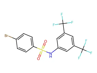 N-[3,5-bis(trifluoromethyl)phenyl]-4-bromobenzenesulfonamide structure