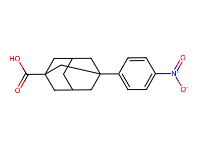 (5S,7R)-3-(4-nitrophenyl)adamantane-1-carboxylic acid structure