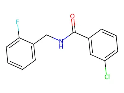 3-chloro-N-(2-fluorobenzyl)benzamide structure