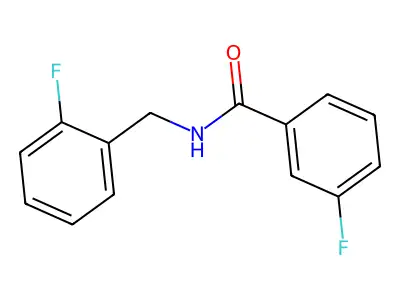3-fluoro-N-[(2-fluorophenyl)methyl]benzamide structure
