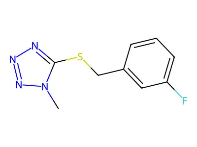 5-[(3-Fluorophenyl)methylsulfanyl]-1-methyltetrazole structure