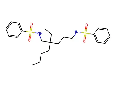 N-[4-(benzenesulfonamidomethyl)-4-ethyloctyl]benzenesulfonamide structure