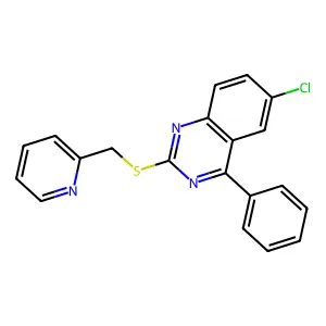 6-Chloro-4-phenyl-2-{[(pyridin-2-yl)methyl]sulfanyl}quinazoline structure