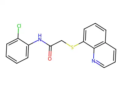 N-(2-chlorophenyl)-2-(quinolin-8-ylsulfanyl)acetamide structure