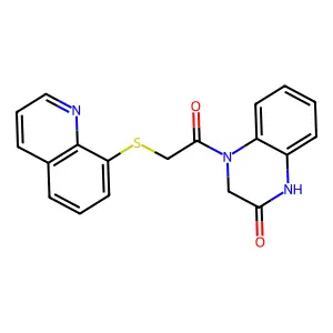4-(2-(8-Quinolylthio)acetyl)-1,3,4-trihydroquinoxalin-2-one structure