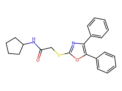 N-cyclopentyl-2-[(4,5-diphenyl-1,3-oxazol-2-yl)sulfanyl]acetamide structure