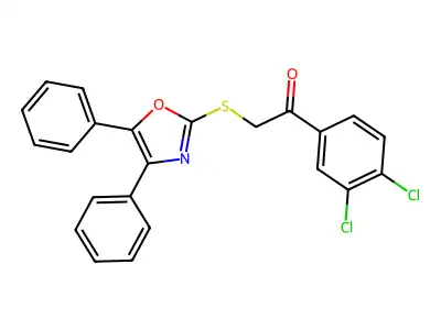 1-(3,4-Dichlorophenyl)-2-[(4,5-diphenyl-1,3-oxazol-2-yl)sulfanyl]ethanone structure
