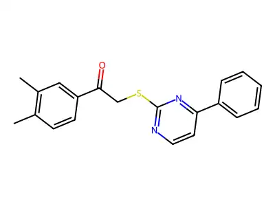 1-(3,4-Dimethylphenyl)-2-[(4-phenylpyrimidin-2-yl)sulfanyl]ethan-1-one structure