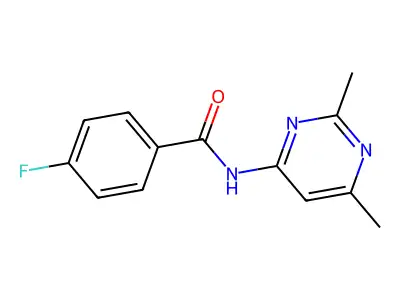 N-(2,6-dimethylpyrimidin-4-yl)-4-fluorobenzamide structure