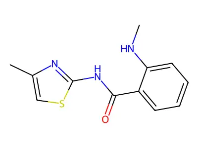2-(methylamino)-N-(4-methyl-1,3-thiazol-2-yl)benzamide structure