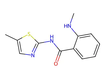 2-(methylamino)-N-(5-methyl-1,3-thiazol-2-yl)benzamide structure