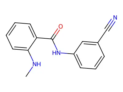 N-(3-cyanophenyl)-2-(methylamino)benzamide structure