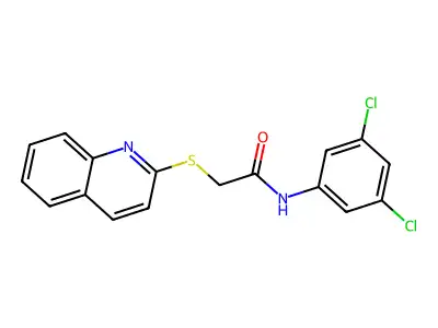 N-(3,5-dichlorophenyl)-2-(quinolin-2-ylsulfanyl)acetamide structure