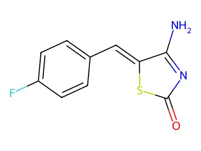 (Z)-5-(4-fluorobenzylidene)-4-iminothiazolidin-2-one structure