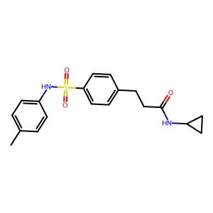 N-cyclopropyl-3-[4-[(4-methylphenyl)sulfamoyl]phenyl]propanamide structure