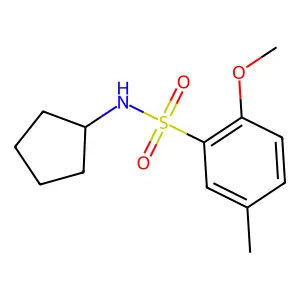 N-cyclopentyl-2-methoxy-5-methylbenzenesulfonamide structure