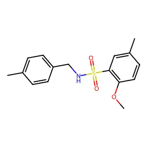 2-methoxy-5-methyl-N-(4-methylbenzyl)benzenesulfonamide structure