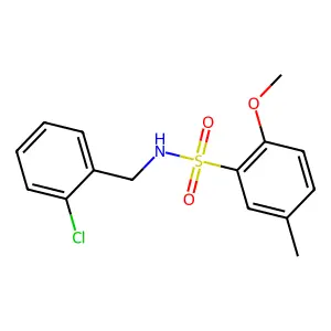 N-(2-chlorobenzyl)-2-methoxy-5-methylbenzenesulfonamide structure