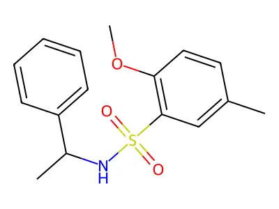 2-methoxy-5-methyl-N-(1-phenylethyl)benzenesulfonamide structure