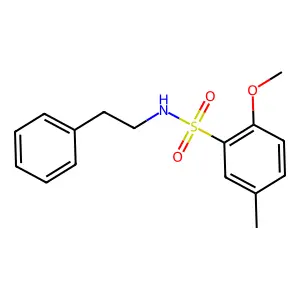 2-methoxy-5-methyl-N-(2-phenylethyl)benzenesulfonamide structure