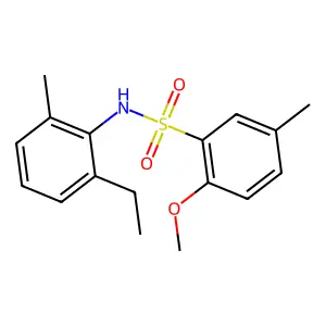 N-(2-ethyl-6-methylphenyl)-2-methoxy-5-methylbenzenesulfonamide structure