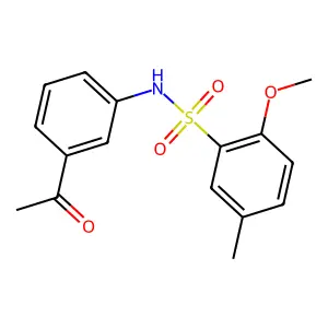 N-(3-acetylphenyl)-2-methoxy-5-methylbenzenesulfonamide structure