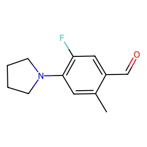 5-Fluoro-2-methyl-4-(1-pyrrolidinyl)benzaldehyde structure