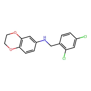 N-[(2,4-dichlorophenyl)methyl]-2,3-dihydro-1,4-benzodioxin-6-amine structure