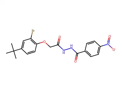 N'-[(2-bromo-4-tert-butylphenoxy)acetyl]-4-nitrobenzohydrazide structure