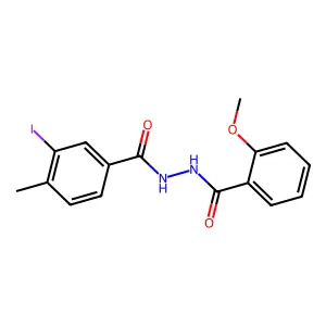 3-iodo-N'-(2-methoxybenzoyl)-4-methylbenzohydrazide structure