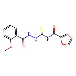 N-{[2-(2-methoxybenzoyl)hydrazino]carbonothioyl}-2-furamide structure