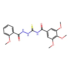 3,4,5-trimethoxy-N-[[(2-methoxybenzoyl)amino]carbamothioyl]benzamide structure