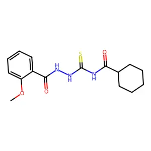 N-[[(2-methoxybenzoyl)amino]carbamothioyl]cyclohexanecarboxamide structure