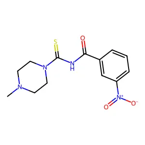 N-(4-methylpiperazine-1-carbothioyl)-3-nitrobenzamide structure