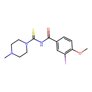3-iodo-4-methoxy-N-(4-methylpiperazine-1-carbothioyl)benzamide structure